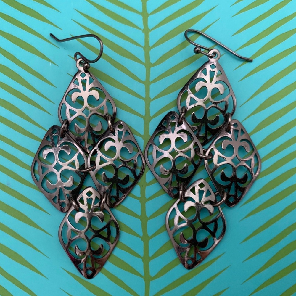 Gun medal Premier Designs earrings